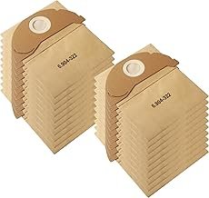 Pack of 20 Vacuum Cleaner Bags for Kärcher WD2 WD2 Premium MV2 WD 2.200 to WD 2.550 A2004 A2054 A2099, for Karcher 6.904-322.0 Vacuum Cleaner Paper Filter Bags, Highly Efficient Dust Bags