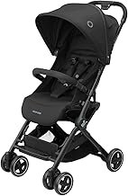 Maxi-Cosi Lara2 Baby Pram 0-4 Years 0-22kg Featherlight Compact Pushchair 3 Reclining Positions Flat Reclining Position Small Folding Shoulder Strap Essential Black