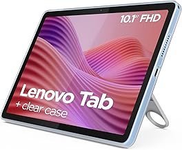 Lenovo Tab Tablet | 10.1 Inch Full HD Display | MediaTek G85 | 4GB RAM | 64GB | Android 14 | Polar Blue | Includes Clear Protective Case
