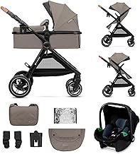 Kinderkraft ESME Pushchair 3-in-1 Complete Set up to 22 kg, Combination Pram Travel Systems with Baby Seat I-size 40-75 cm, Folding, Reclining Position, Beige