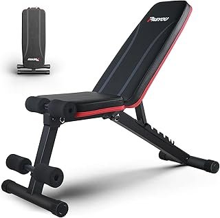 Pasyou Weight Bench, Foldable, Adjustable, Multifunctional Training Bench, Incline Bench for Full Body Workout, 7-in-1 Fitness Bench for Home or Gym, 230 kg Weight Capacity PA300
