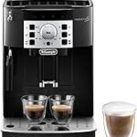 De'Longhi Magnifica S ECAM 22.110.B fully automatic coffee machine with milk frother for cappuccino, with espresso direct selection buttons and rotary control, 2-cup function, 1.8 liter water tank, black / silver