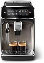 Philips 3300 Series Fully Automatic Coffee Machine - 5 Drinks, Intuitive Touch Display, Classic Milk Frother, SilentBrew, 100% Ceramic Grinder, AquaClean Filter, Black Chrome (EP3326/90)