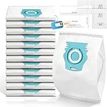 Pack of 12 Vacuum Cleaner Bags for Guard S1 / Guard L1 Vacuum Cleaner Accessories, Best Performance when Vacuuming, Large Capacity Bag Replacement Parts with 2 Motor Protection Filters 2 Exhaust