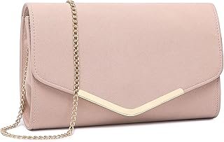 Miss Lulu Damen Umschlag Clutch Elegant Abendtasche Brauttasche Umschlag Clutch Tasche Handtasche mit Kette für Hochzeit Party Prom