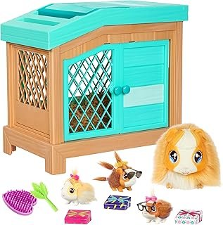 Little Live Pets – Mama Surprise, Interactive Mum Guinea Pigs with Hutch and 3 Surprise Babies Over 20 Sounds and Reactions, Repeatable Playing Patterns, 5 Years / 60 Months