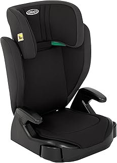 Graco Junior Maxi™ i-Size R129 Child Seat, Approx. 3.5 to 12 Years (100 to 150 cm), Child Booster Seat, Armrests and Headrest, Height-Adjustable, Lightweight, Cup Holder, Black, Midnight