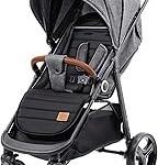Kinderkraft GRANDE PLUS Kinderkraft Buggy from Birth to 22 kg, Folding with One Hand, Reclining Position, Large Hood with Window, All 4 Wheels Cushioned, Spacious Seat, Grey
