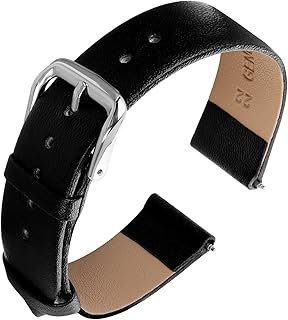 cobee Leather Watch Straps, Soft Calf Leather Watch Strap, Quick Release Leather Replacement Strap for Men and Women, Universal Watches, Strap, Stainless Steel Clasp Buckle