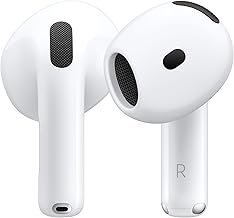 Apple AirPods 4 Wireless Headphones, Bluetooth Headphones with Active Noise Cancellation, Adaptive Audio, Personalised 3D Audio, Transparency Mode, USB-C Charging Case, Wireless Charging