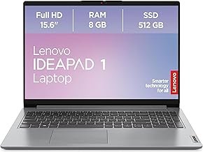 Lenovo IdeaPad 1 Laptop | 15.6 Inch Full HD Display | AMD Ryzen 3 7320U | 8GB RAM | 512GB SSD | AMD Radeon Graphics | Windows 11 Home | Grey | QWERTZ | 3 Months Premium Care