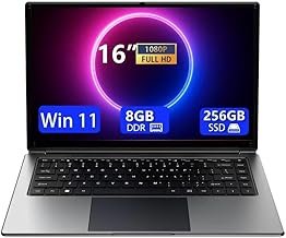 Morostron Laptop with 16 inch, 8 GB DDR and 256 GB SSD, expandable to 1 TB, quad-core processor Pentium up to max