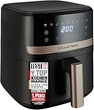 Russell Hobbs SatisFry 27610-56 Hot Air Fryer L 4.3 L Rapid AirFryer [Very Small Casing, Very Quiet, 9 Programmes] Dishwasher Safe, Fryer without Oil, Touch Screen, Grilling, Baking, Roasting etc