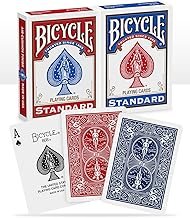 2 Packs of Playing Cards with Bike Rider Design, Single, Red and Blue