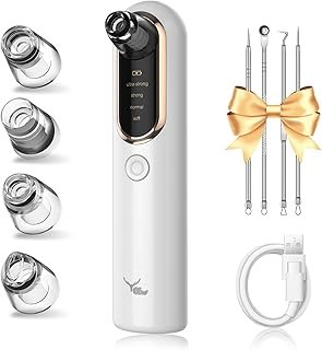 Yccu Blackhead Remover, Pore Cleaner, Pore Cleaner, 4 Modes, Pimple Suction, Vacuum Suction for Facial Cleansing, Acne Treatment, Blackhead Sucker, Skin Care