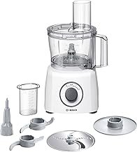 Bosch MultiTalent 3 MCM3100W, 20 Functions, 2.3 L Mixing Bowl, Utility Knife, Cutting Rasp Reversible Disc, Impact Disc (Cream), Filling Aid, Lid, 800 W, White