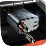 LISEN 4 in 1 Cigarette Lighter USB C 69 W Car Charger - 12 V Cigarette Lighter USB Adapter for Car Truck, Car Accessories, Travel Gadgets, Camping Accessories, Car Accessories for iPhone 17 Pro Max