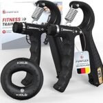 FUNFLEX Hand Trainer, Finger Trainer, Grip Strength Trainer, Set of 2, 5-60 kg, Adjustable Resistance Forearm Trainer, Grip Ring, Finger Strength Grip Trainer, Fitness Strength Training for Hand