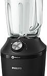 Philips HR2291/41 Standmixer 3000 Series (600 Watt, ProBlend-Technologie, 4 Messer, 2L Glasbehälter, inkl. Trinkflasche) schwarz