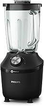 Philips HR2291/41 Standmixer 3000 Series (600 Watt, ProBlend-Technologie, 4 Messer, 2L Glasbehälter, inkl. Trinkflasche) schwarz