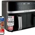 Russell Hobbs SatisFry 27681-56 Hot Air Fryer 2 Chambers 9 L Rapid AirFryer [2 Compartments 4.5 Litres Each Very Quiet Operation, 9 Programmes] SatisFry Fryer (Dishwasher Safe, Match & Sync Function)