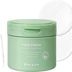 MIZON Pore Fresh Exfoliating Toner Pad (x60) Korean Skin Care - Gentle Exfoliating Tampons with AHA, BHA & PHA - Deep Cleansing and Sebum Control for Sensitive Skin
