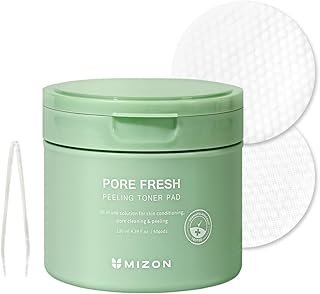 MIZON Pore Fresh Exfoliating Toner Pad (x60) Korean Skin Care - Gentle Exfoliating Tampons with AHA, BHA & PHA - Deep Cleansing and Sebum Control for Sensitive Skin