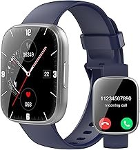 Puqo Smartwatch Men Women 1.95 Inch HD Fitness Watch Women with Phone Function, Smart Watch 112+ Sports Modes Fitness Watch, Blue