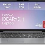 Lenovo IdeaPad 1 Laptop | 15.6 Inch Full HD Display | AMD Ryzen 3 7320U | 8GB RAM | 512GB SSD | AMD Radeon Graphics | Windows 11 Home | Grey | QWERTZ | 3 Months Premium Care