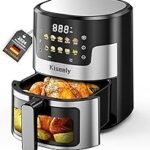 Hot Air Fryer, 6 Litre Airfryer with Glass Touch Screen, 10-in-1 Stainless Steel Air Fryer with Automatic Shut-Off Time and Temperature Control for Frying, Baking, Grilling and Keeping Warm (ZL3)