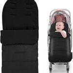 Foot Muff for Pram Winter, Afenau Footmuff Buggy Winter with Zip, 100 cm Universal Pram Footmuff, Waterproof Winter Sack Pram, Baby Footmuff for 0-3 Years Old (Black)