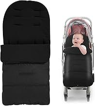 Foot Muff for Pram Winter, Afenau Footmuff Buggy Winter with Zip, 100 cm Universal Pram Footmuff, Waterproof Winter Sack Pram, Baby Footmuff for 0-3 Years Old (Black)