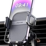 Pnitri Mobile Phone Holder Car, Ventilation Protection Car Mobile Phone Holder Stand with Hook Clip and Legs Double Support 360° Rotatable Car Mobile Phone Holder Car for iPhone Android Smartphone