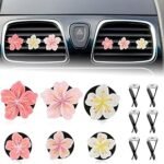 LIQWEI Pack of 6 Daisy Flower Car Air Freshener Clip, Flower Car Diffuser, Car Decoration for Ventilation, Car Accessories, Interior, Women, Aromatherapy, Flowers