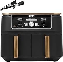 Ninja Foodi MAX Dual Zone [AF400EUCP] Hot Air Fryer, Amazon Exclusive, 2 Large Frying Compartments, 6 Functions, 2 Independent Garzones, 9.5 Litres, Copper/Black
