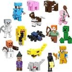 Occzin Mini Figures Miner Gamer Figure Set Cake Decoration Figures Video Game Figure Miner Gamer Building Blocks Toys Gift for Children Boys Girls and Game Fans 2-7 cm Pack of 16