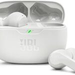JBL Wave Beam Wireless In-Ear Earbuds with IP54 and IPX2 Waterproof - Hands-Free Calling and 32 Hours Battery Life - White