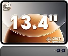 TECLAST T65 Tablet 13.4 Inch Android 15 Tablets 120Hz Display, 4G LTE Dual SIM, 2.2GHz Gaming, 20GB RAM + 128GB ROM (4TB TF), GPS, Widevine L1, Tablet PC with USB Port for Streaming, Films
