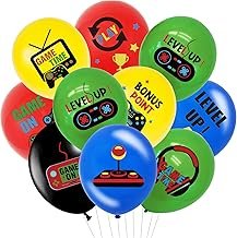 Ovanda Pack of 18 Gaming Balloons, Video Game Gamer Decoration Balloons, Game On Birthday Decoration Latex Balloons, 12 Inch Video Game Birthday Helium Balloons for Boys Girls, Gamer Birthday