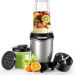 TECKNET Smoothie Maker, 600 W Mini Blender Smoothie Mixer with 4 Stainless Steel Blender, Portable Stand Mixer, 500 ml Cup with 150 ml Bottles, BPA-Free Tritan, Electric Blender to Go for Shake and