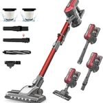 Akitas V10 Wireless Vacuum Cleaner 30V 450W Up to 50 Minutes Running Time 3 Suction Levels Handheld and Handle Vacuum Cleaner Brushless Digital Motor Rechargeable Lithium Battery Ideal for Carpets and