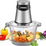 Electric Extra Strong Multi Chopper 500 W 1.8 L Electric Universal Chopper with Glass Container Universal Food Processor Mixer for Baby Food Nuts Vegetables Fruit Meat