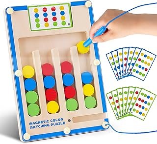 Montessori Toy from 3 4 5 6 Years Boy Girl: Motor Skills Toy Gift Boy 4-5-6-7 Years Birthday Gift Activity Board for Children's Toys from 3-8 Years Wooden Toy Educational Games Labyrinth