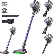 Suirviz Cordless Vacuum Cleaner, 40000Pa/500W/45Min Battery Vacuum Cleaner with Self-Standing Function, Lightweight Cordless Vacuum Cleaner with Green Light for Hard Floors, Carpets, Pet Hair