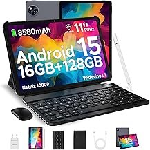 DOOGEE U11 2025 Latest Android 15 Tablet 11 Inch 16GB+128GB (2TB TF) Widevine L1 Gaming Tablets, 8580mAh, Octa-Core, 2.4G+5G WiFi, 13MP+5MP, Tablet with Keyboard, Mouse, Pen, Case and Screen Protector