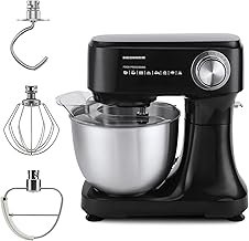 Heinner HPM-D750BK All Way Mix Planetary Mixer – 600 W Motor, Variable Speeds + Pulse, Stainless Steel Bowl Accessory Set, 3 Year Warranty