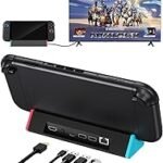 SiWiQU Portable Switch 2 TV Docking Station, 1000 Mbit RJ45 Ethernet Adapter, LAN Dock Compatible with Nintendo Switch 2 Only, Switch 2 Charging Station with 4K @ 120Hz HDMI/Type C/USB 3.0 [Not for