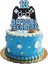 1 Piece Cake Decoration Birthday Boy, Video Game Cake Decoration, Gaming Happy Birthday Cake Topper, 13 Official Teenager Happy Birthday Cake Decoration, for 13 Years Boy Girl Birthday, Children's