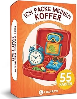 LIKARTO Ich packe Meinen Koffer Spiel für Kinder ab 4 Jahren - Spieleklassiker für Zuhause & unterwegs - Familienspiel & Lernspiel - Geschenk für Mädchen & Jungen
