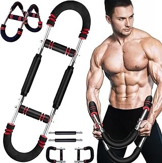 Twister Armtrainer – Verstellbares Brust Trainingsgerät (30-50 kg / 70-110 lb), Portable Power Twister Stange mit abnehmbarem Design – Fitnessübungen überall Fitnessgeräte für Zuhause